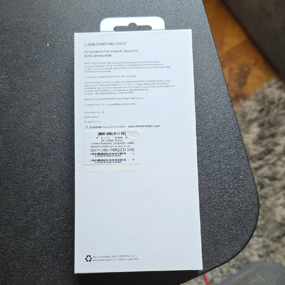 Samsung Clear Standing Cover - Has Some Browning On The Edges. But Is Stikl Cond